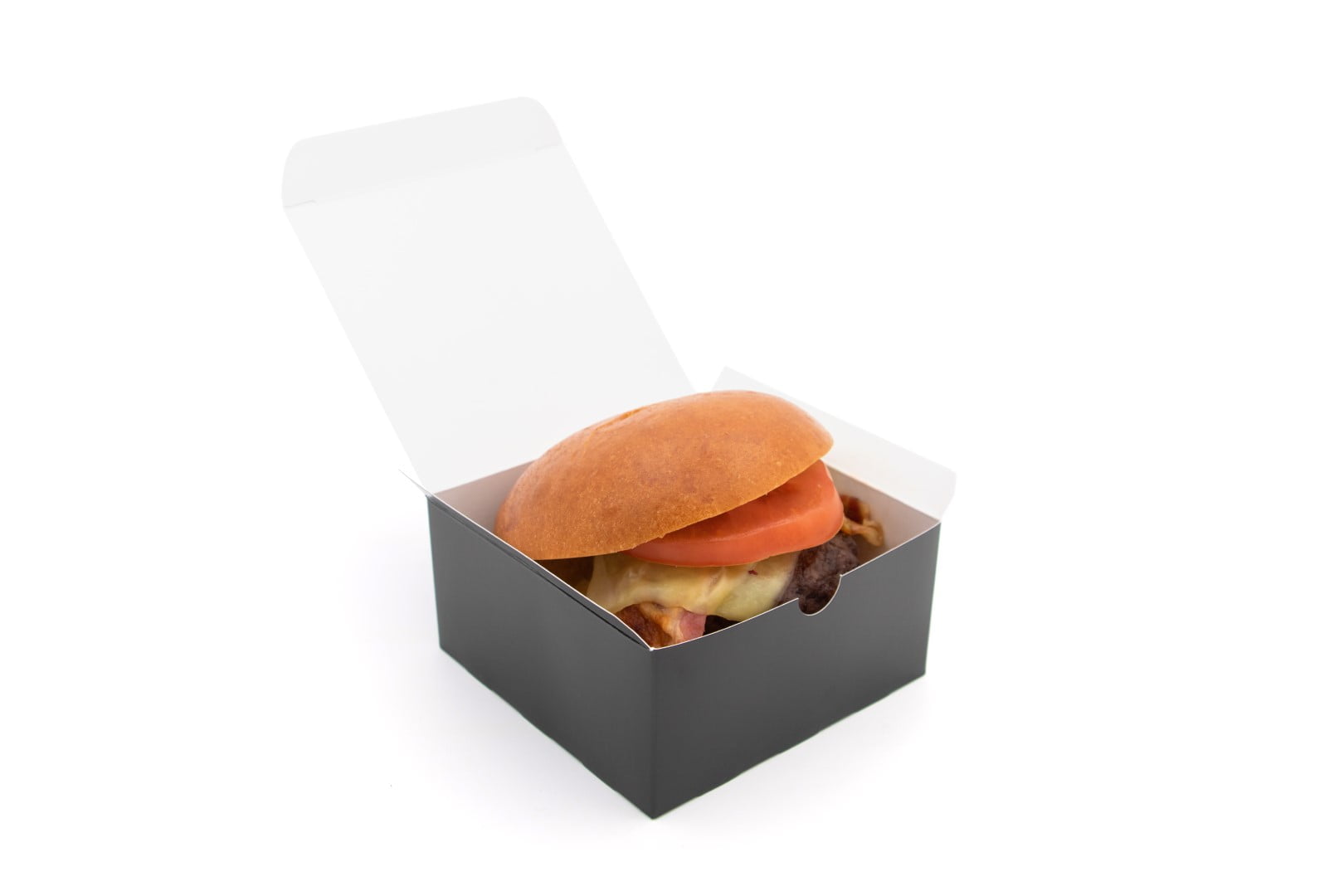 Geri dönüştürülebilir Standart Siyah Burger Kutusu