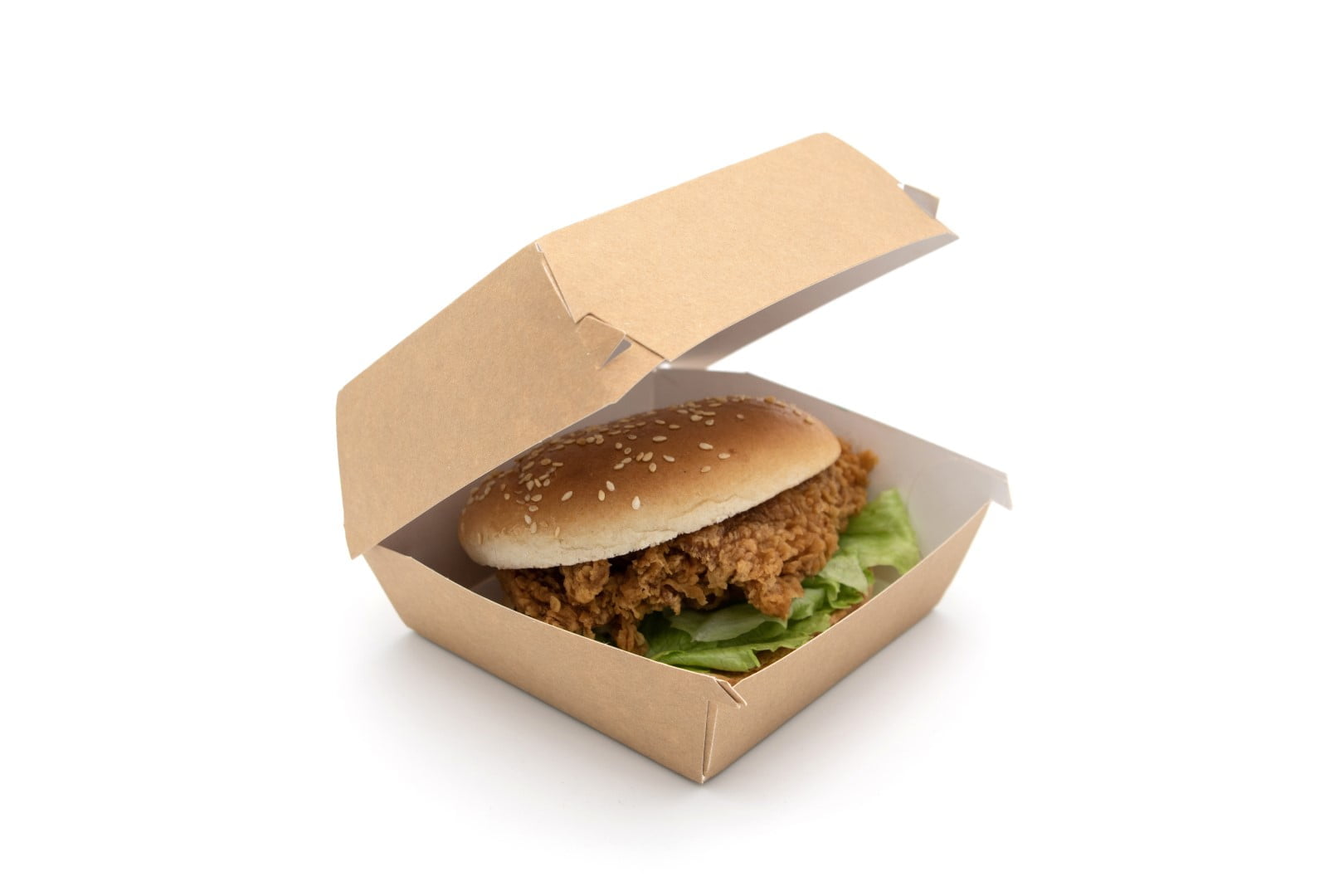       Standart Kraft Kompostlanabilir Kapaklı Burger Kutusu    
